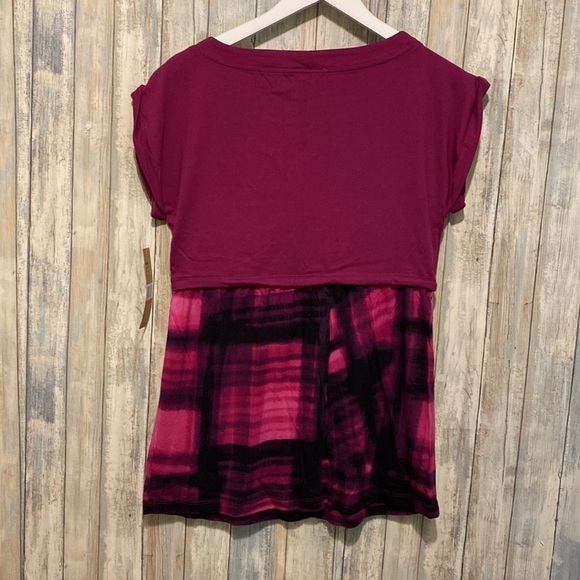 DKNY jeans pink tie-dye drawstring clenched waist Short Sleeve Shirt | XS - Picture 8 of 11